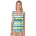 Gingham Plaid Yellow Aqua Blue Princess Tank Leotard  View1