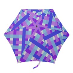 Geometric Plaid Gingham Diagonal Mini Folding Umbrellas