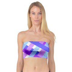 Geometric Plaid Gingham Diagonal Bandeau Top