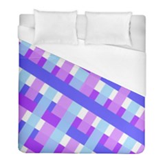 Geometric Plaid Gingham Diagonal Duvet Cover (full/ Double Size) by Simbadda