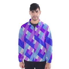 Geometric Plaid Gingham Diagonal Wind Breaker (men) by Simbadda