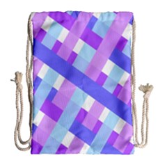 Geometric Plaid Gingham Diagonal Drawstring Bag (large)