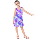 Geometric Plaid Gingham Diagonal Kids  Sleeveless Dress View1