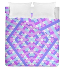 Geometric Gingham Merged Retro Pattern Duvet Cover Double Side (queen Size)