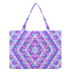 Geometric Gingham Merged Retro Pattern Medium Tote Bag by Simbadda