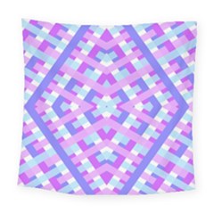 Geometric Gingham Merged Retro Pattern Square Tapestry (large)