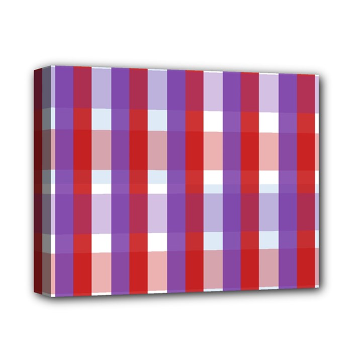 Gingham Pattern Checkered Violet Deluxe Canvas 14  x 11 