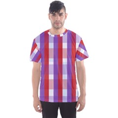 Gingham Pattern Checkered Violet Men s Sport Mesh Tee