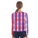 Gingham Pattern Checkered Violet Women s Long Sleeve Tee View2