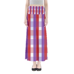 Gingham Pattern Checkered Violet Maxi Skirts by Simbadda