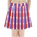 Gingham Pattern Checkered Violet Pleated Mini Skirt View1