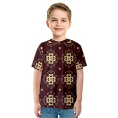 Seamless Ornament Symmetry Lines Kids  Sport Mesh Tee