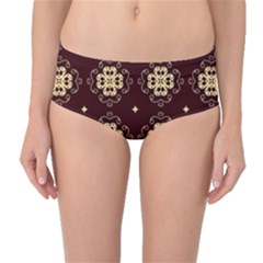 Seamless Ornament Symmetry Lines Mid-waist Bikini Bottoms