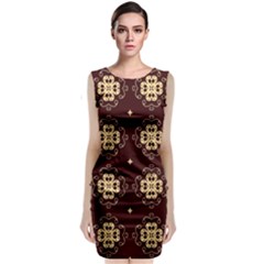 Seamless Ornament Symmetry Lines Classic Sleeveless Midi Dress