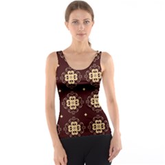 Seamless Ornament Symmetry Lines Tank Top