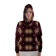 Seamless Ornament Symmetry Lines Hooded Wind Breaker (women)