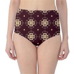 Seamless Ornament Symmetry Lines High-waist Bikini Bottoms