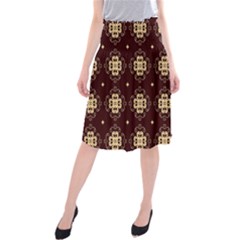 Seamless Ornament Symmetry Lines Midi Beach Skirt