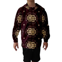 Seamless Ornament Symmetry Lines Hooded Wind Breaker (kids)