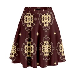 Seamless Ornament Symmetry Lines High Waist Skirt