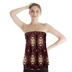 Seamless Ornament Symmetry Lines Strapless Top by Simbadda