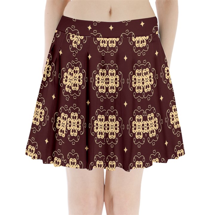 Seamless Ornament Symmetry Lines Pleated Mini Skirt