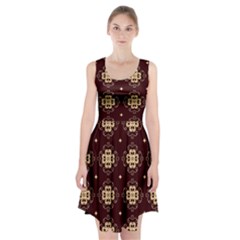 Seamless Ornament Symmetry Lines Racerback Midi Dress