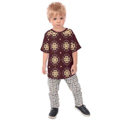 Seamless Ornament Symmetry Lines Kids  Raglan Tee