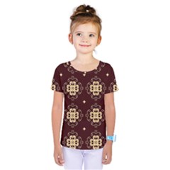 Seamless Ornament Symmetry Lines Kids  One Piece Tee