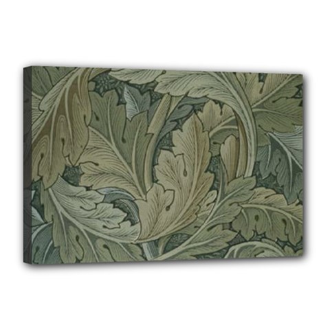 Vintage Background Green Leaves Canvas 18  X 12 