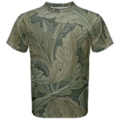 Vintage Background Green Leaves Men s Cotton Tee