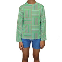 Geometric Pinstripes Shapes Hues Kids  Long Sleeve Swimwear