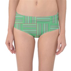 Geometric Pinstripes Shapes Hues Mid-waist Bikini Bottoms by Simbadda