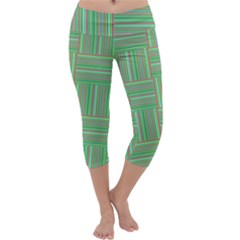 Geometric Pinstripes Shapes Hues Capri Yoga Leggings