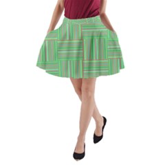 Geometric Pinstripes Shapes Hues A-line Pocket Skirt