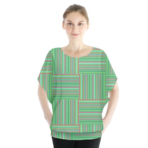 Geometric Pinstripes Shapes Hues Blouse by Simbadda