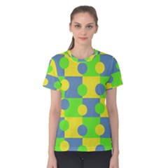 Abric Cotton Bright Blue Lime Women s Cotton Tee