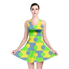 Abric Cotton Bright Blue Lime Reversible Skater Dress by Simbadda