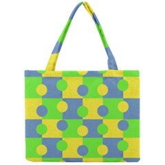 Abric Cotton Bright Blue Lime Mini Tote Bag