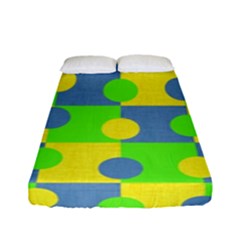 Abric Cotton Bright Blue Lime Fitted Sheet (full/ Double Size)