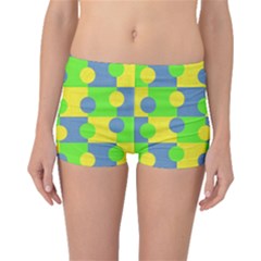 Abric Cotton Bright Blue Lime Boyleg Bikini Bottoms