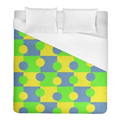 Abric Cotton Bright Blue Lime Duvet Cover (full/ Double Size)