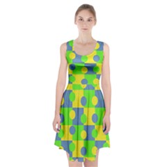 Abric Cotton Bright Blue Lime Racerback Midi Dress