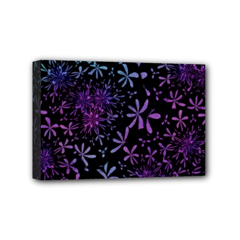 Retro Flower Pattern Design Batik Mini Canvas 6  X 4  by Simbadda