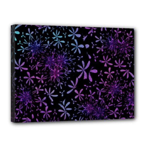 Retro Flower Pattern Design Batik Canvas 16  X 12  by Simbadda