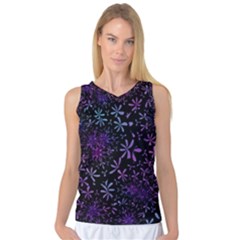 Retro Flower Pattern Design Batik Women s Basketball Tank Top by Simbadda