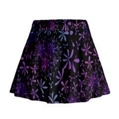 Retro Flower Pattern Design Batik Mini Flare Skirt