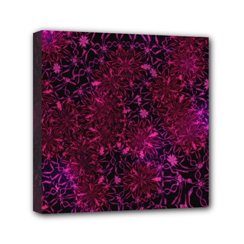 Retro Flower Pattern Design Batik Mini Canvas 6  X 6 