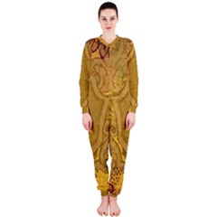 Vintage Scrapbook Old Ancient Retro Pattern Onepiece Jumpsuit (ladies)  by Simbadda