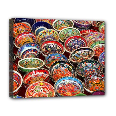 Art Background Bowl Ceramic Color Deluxe Canvas 20  X 16   by Simbadda